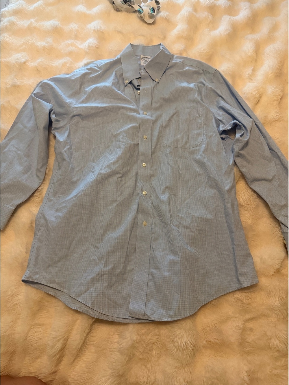 Brooks Brothers Regent Non-Iron All Cotton Polo Shirt - Light Blue, Size 16-2/3